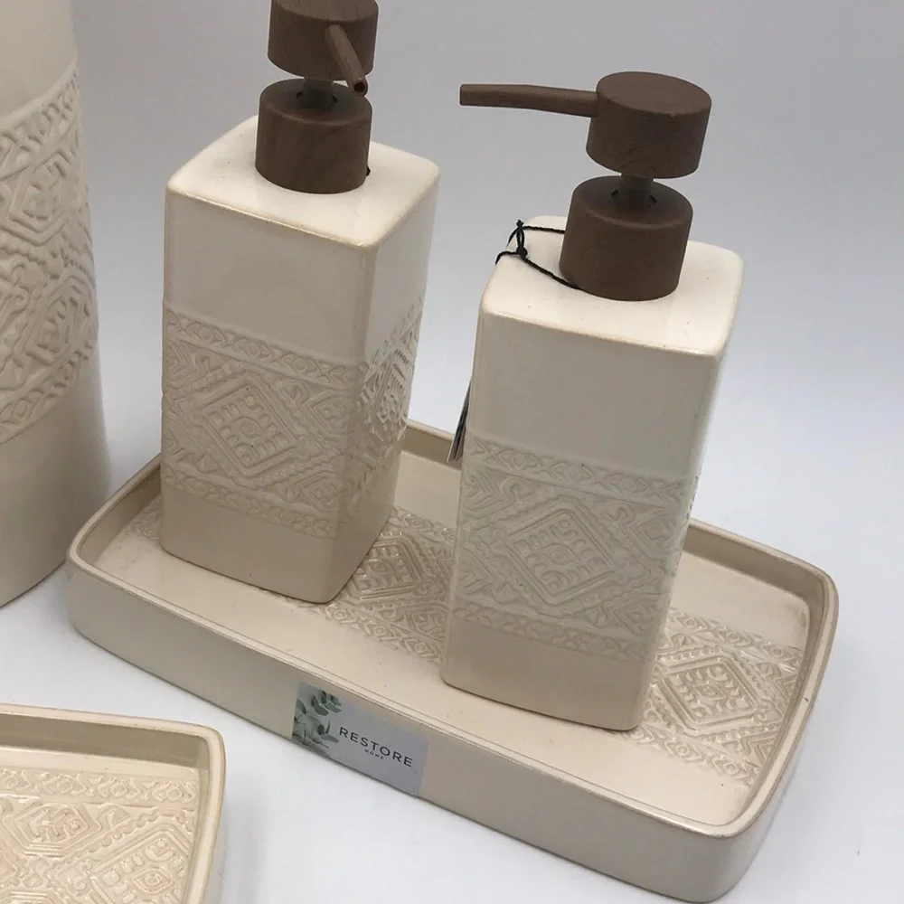 Restore Home Ceramic Bath Accessories 5 Piece Set